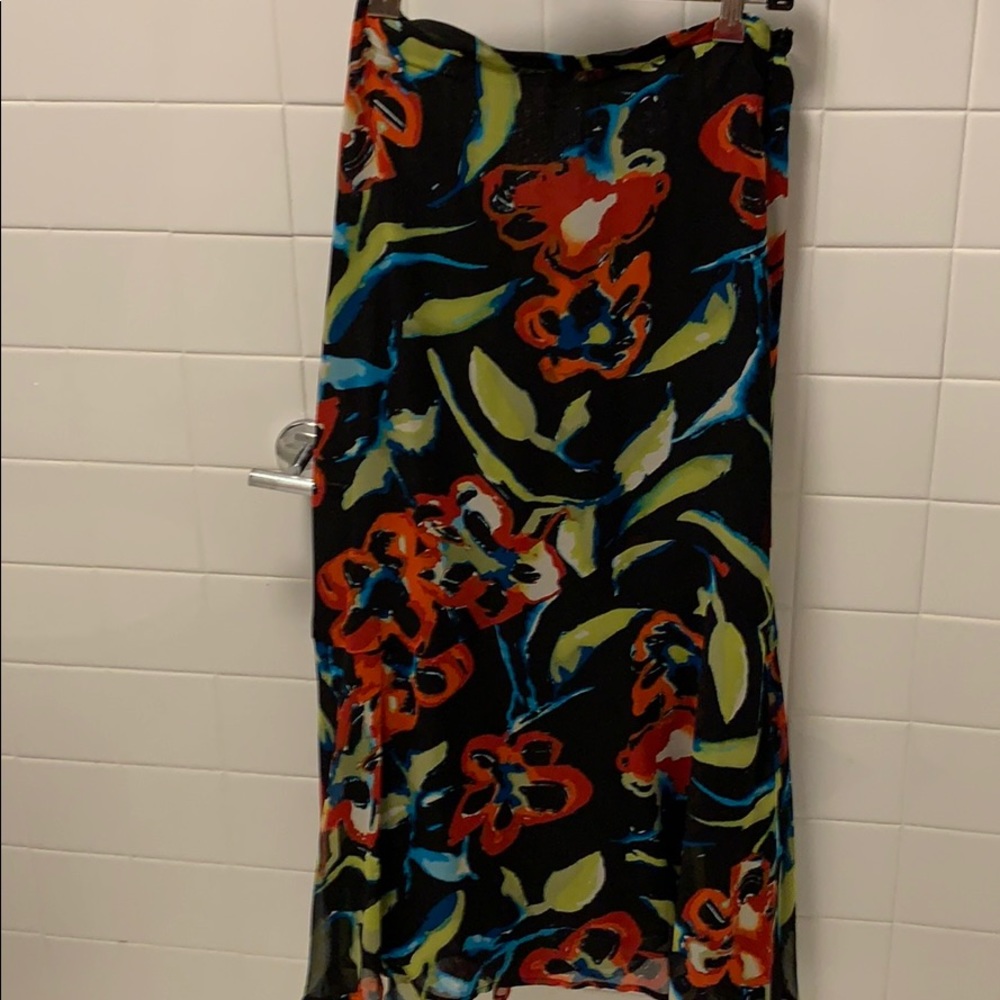 Chiffon printed bias skirt